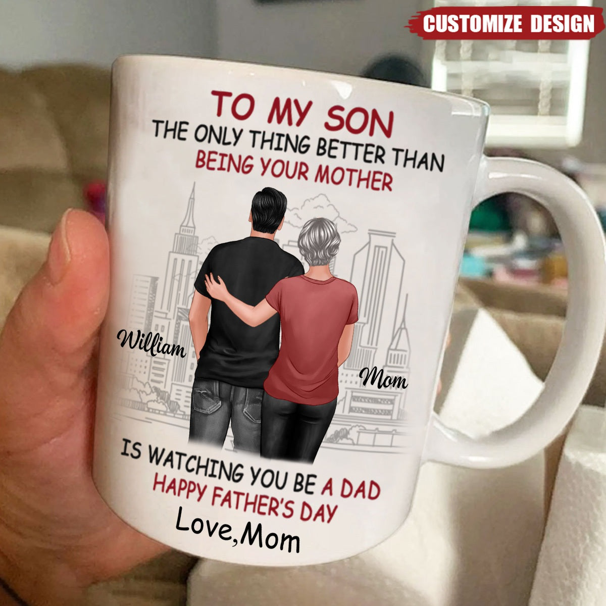 From Mom To Son Happy Father's Day Personalized Mug