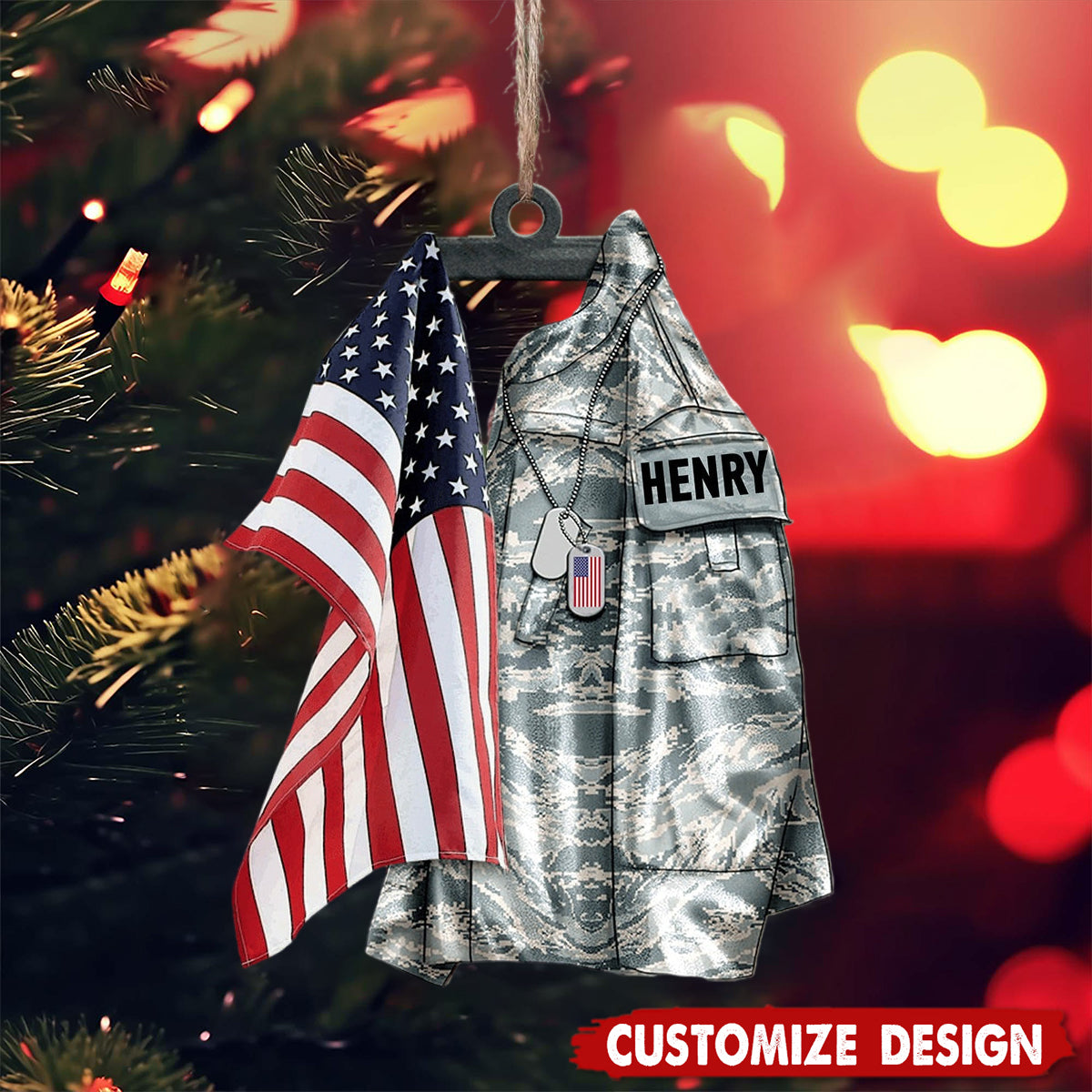 2025 New Release U.S Airforce/Navy/Army Hanging Ornament Christmas-Personalized Acrylic Ornament