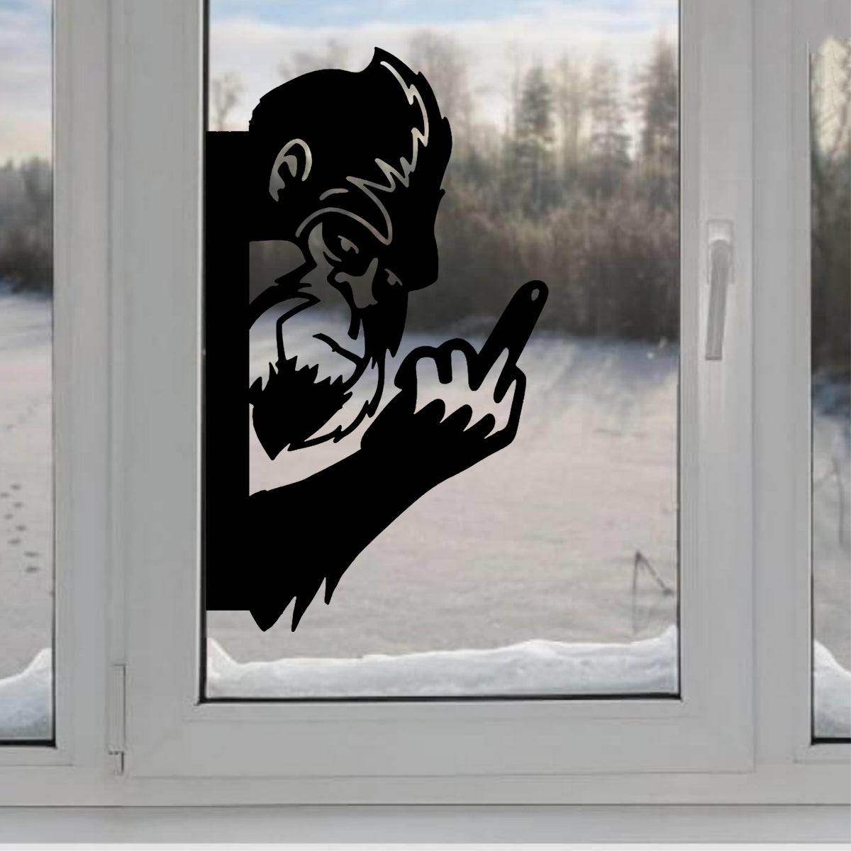 Peek-a-Boo Flipping Off Bigfoot Finger Decor Decal – Flipping the Bird Edition - Bigfoot Says Your