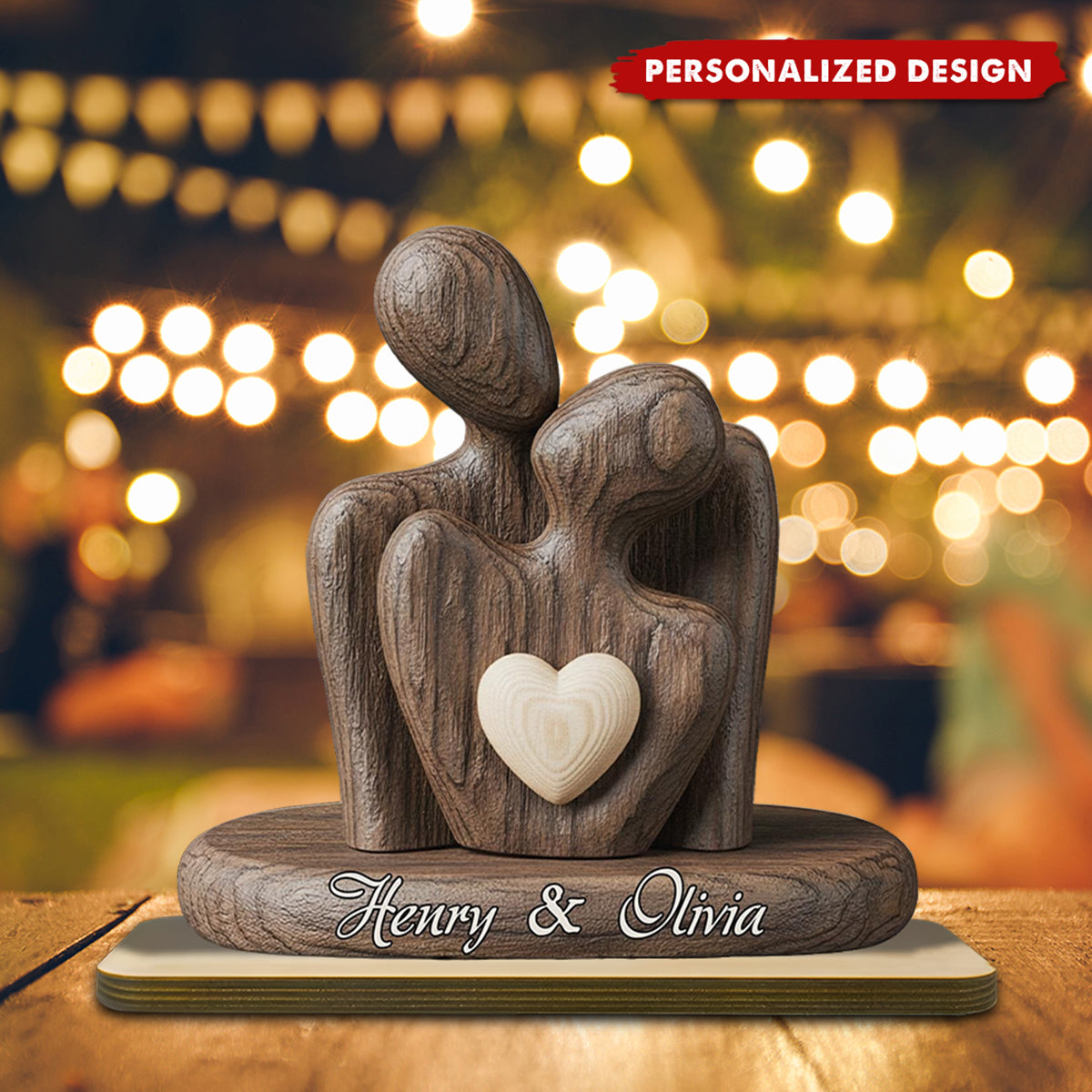 Personalized Couple Wooden Plaque-Anniversary Valentine Gift