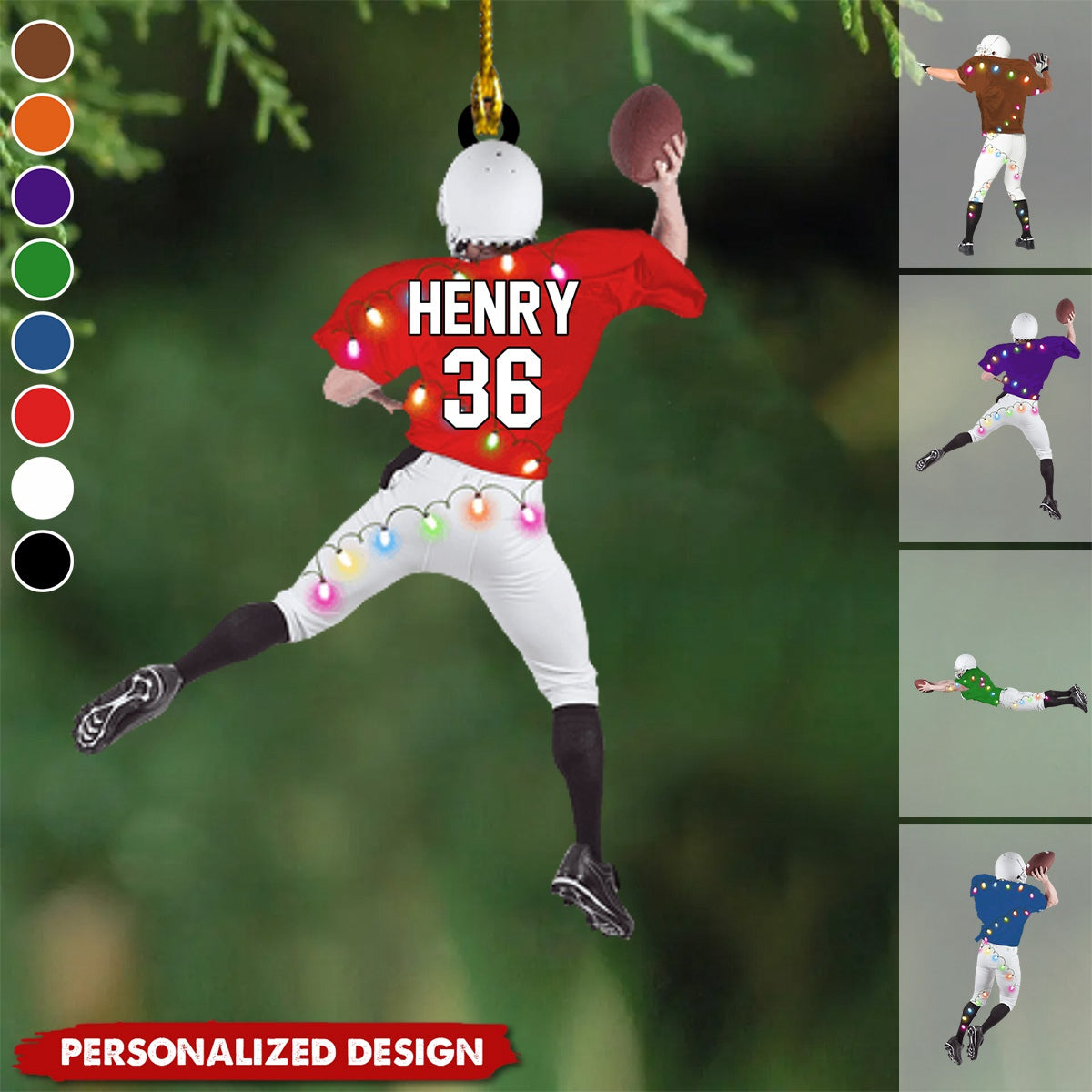 2024 New Release Back American Football Player - Personalized Christmas Ornament- Gift For Football Players