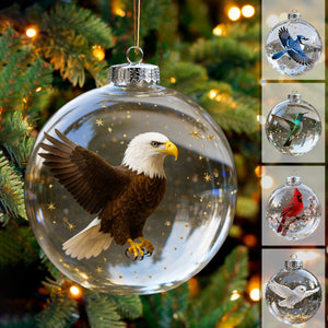 Nature’s Birds Crystal Glass Ornament Set