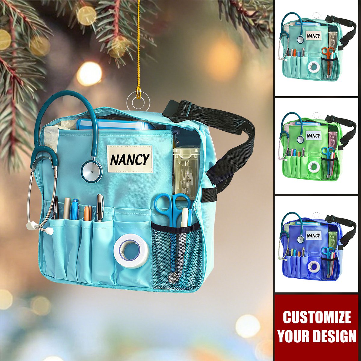 Personalized Nurse Christmas Ornament, Custom Gift for Nurse