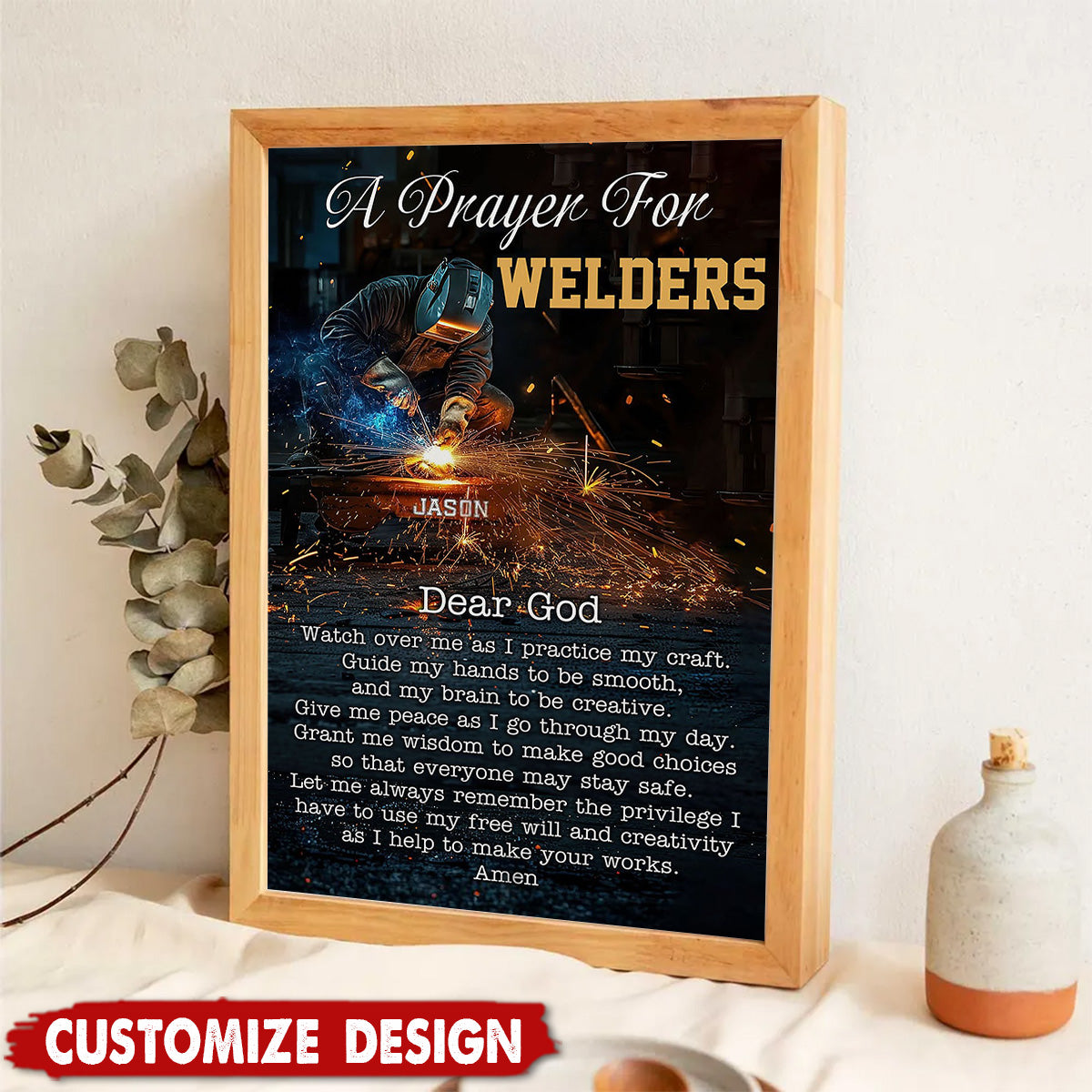 A Prayer For Welders - Personalized Welding Poster - Gift For Welder
