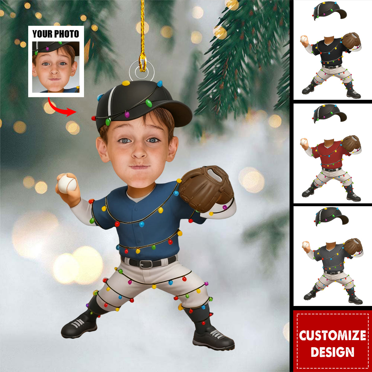 Personalized Baseball Kid Ornament-Unique Gift For Boys And Girls