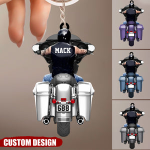 Personalized Motorbike Lovers Keychain