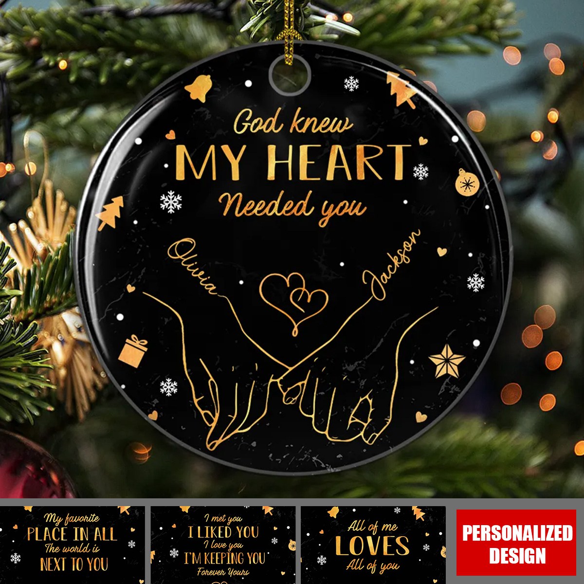 2024 New Release My Heart Is Perfect Because You Are Inside - Personalized Custom Ceramic Ornament