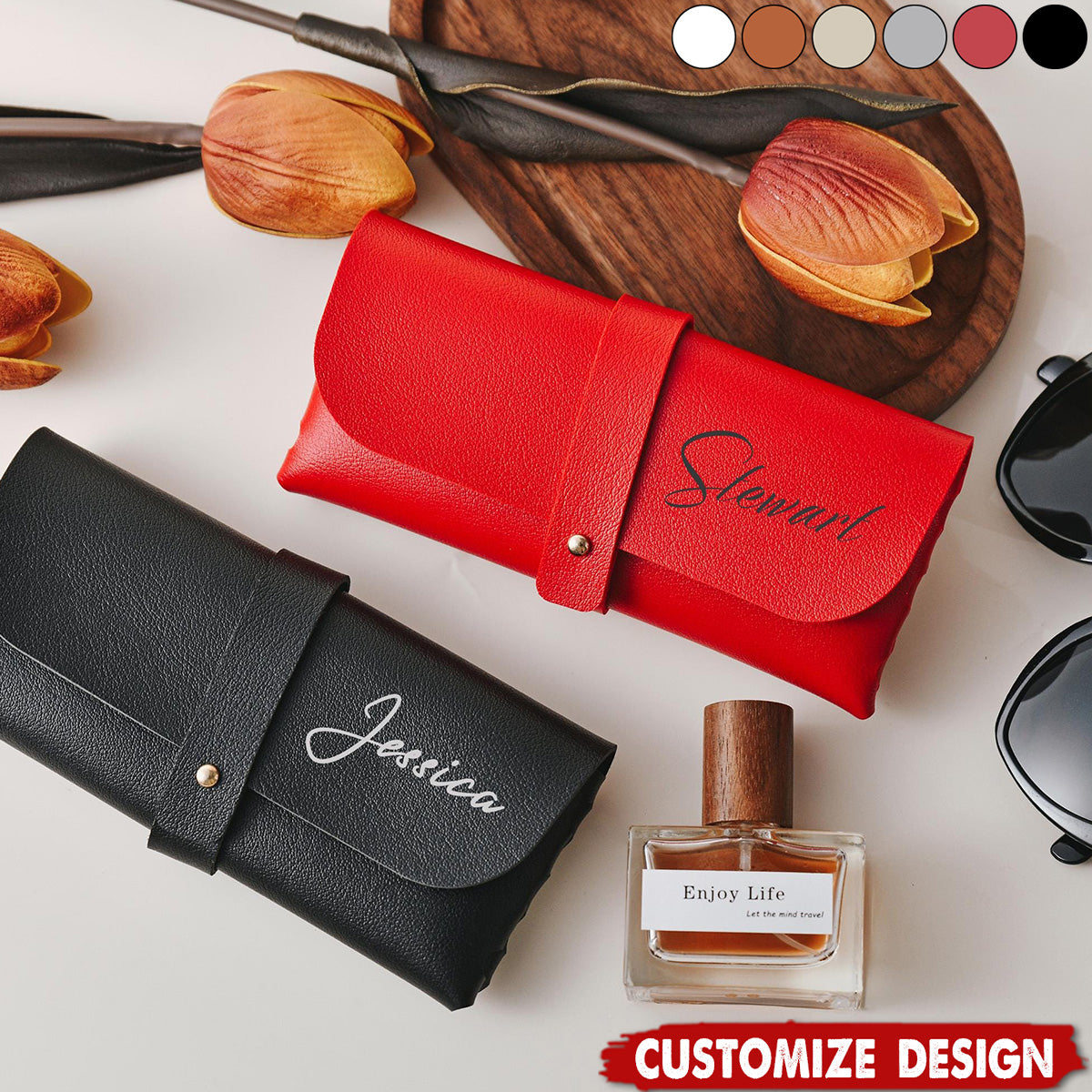 Personalized Leather Glasses Case-Gift for Anniversary