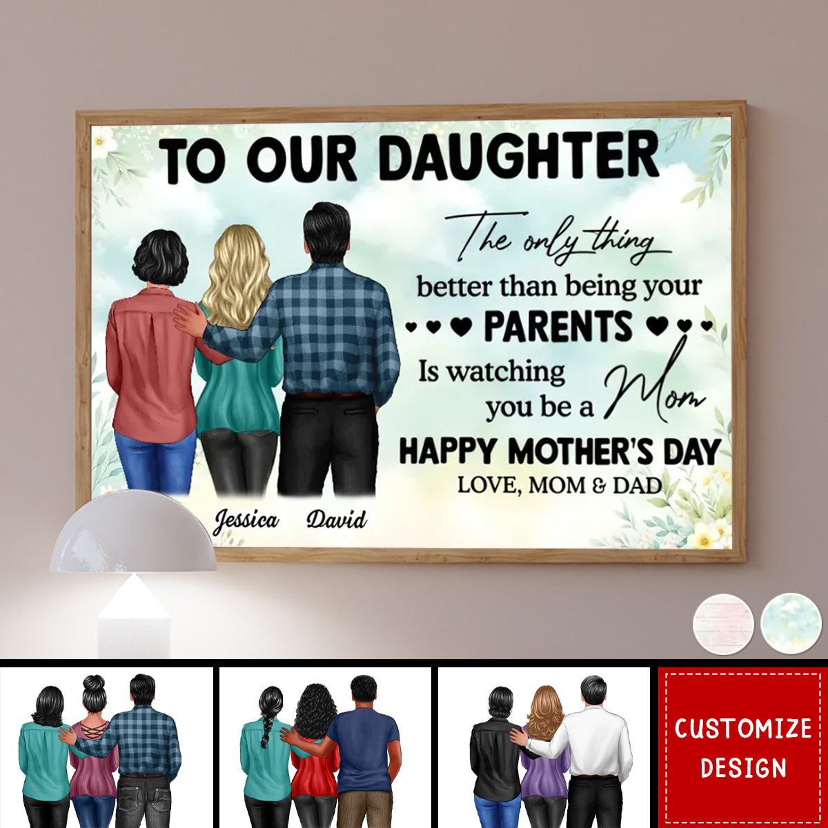 To My Daughter From Dad And Mom Personalized Poster