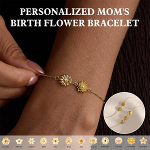 Personalized Birthflower Bracelet-Mother's Gift for Her