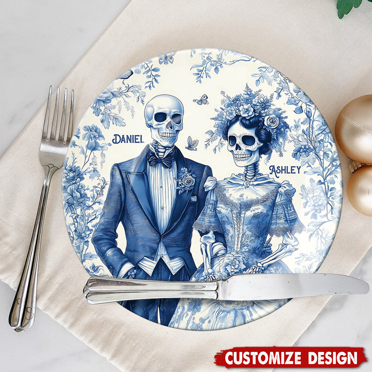 Until Death Do Us Part - Personalized Couple Ceramic Round Plate