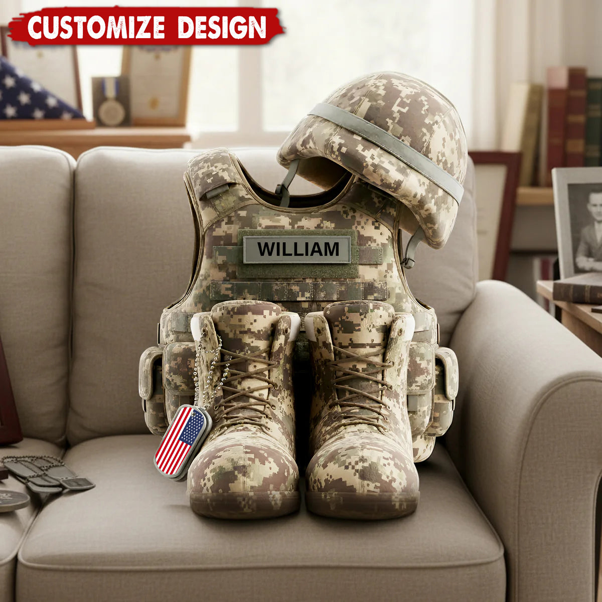 Honoring Heroes Pillow Personalized Gifts for Veterans