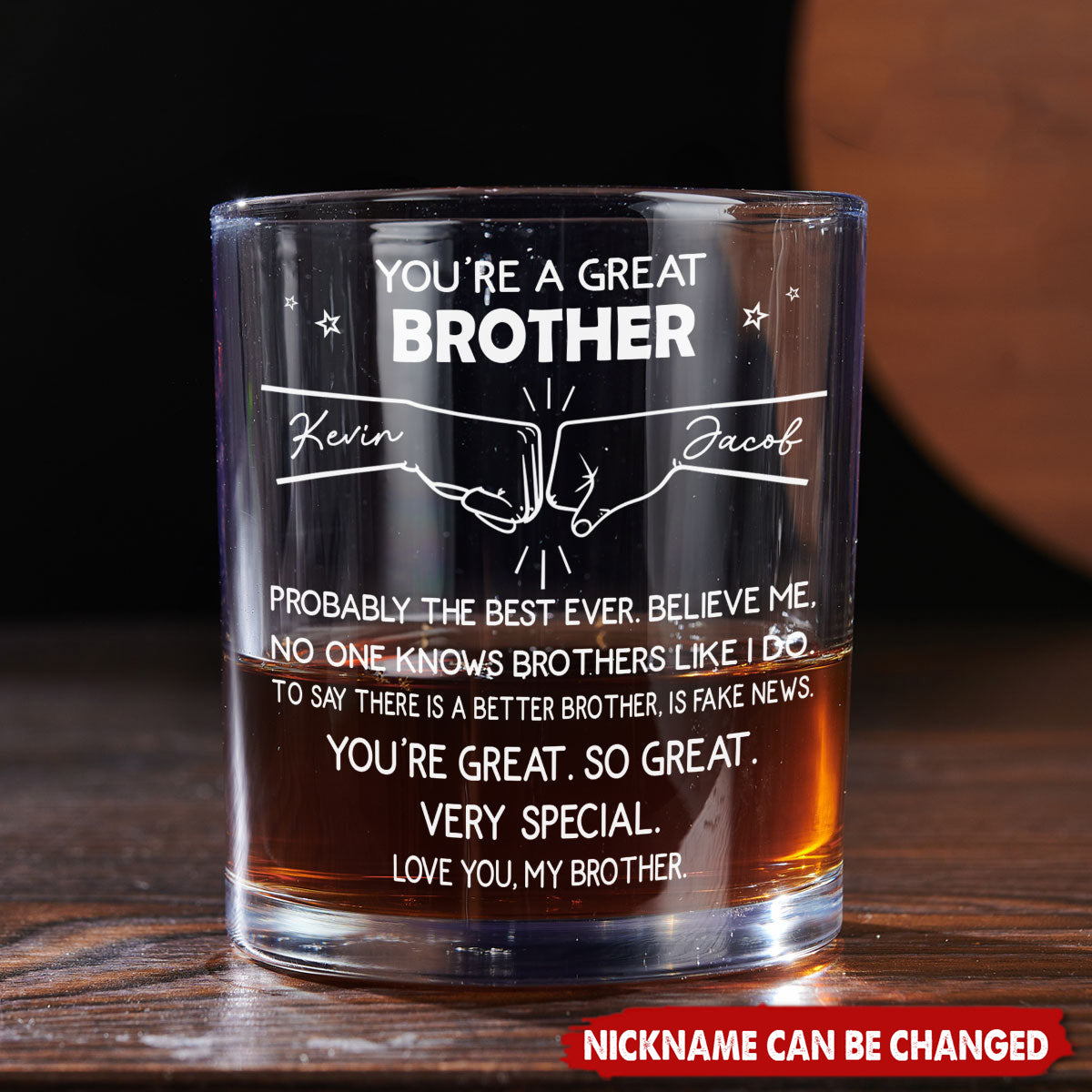 Thanks For Being My Brother - Personalized Custom Whiskey Glass - Gift For Family