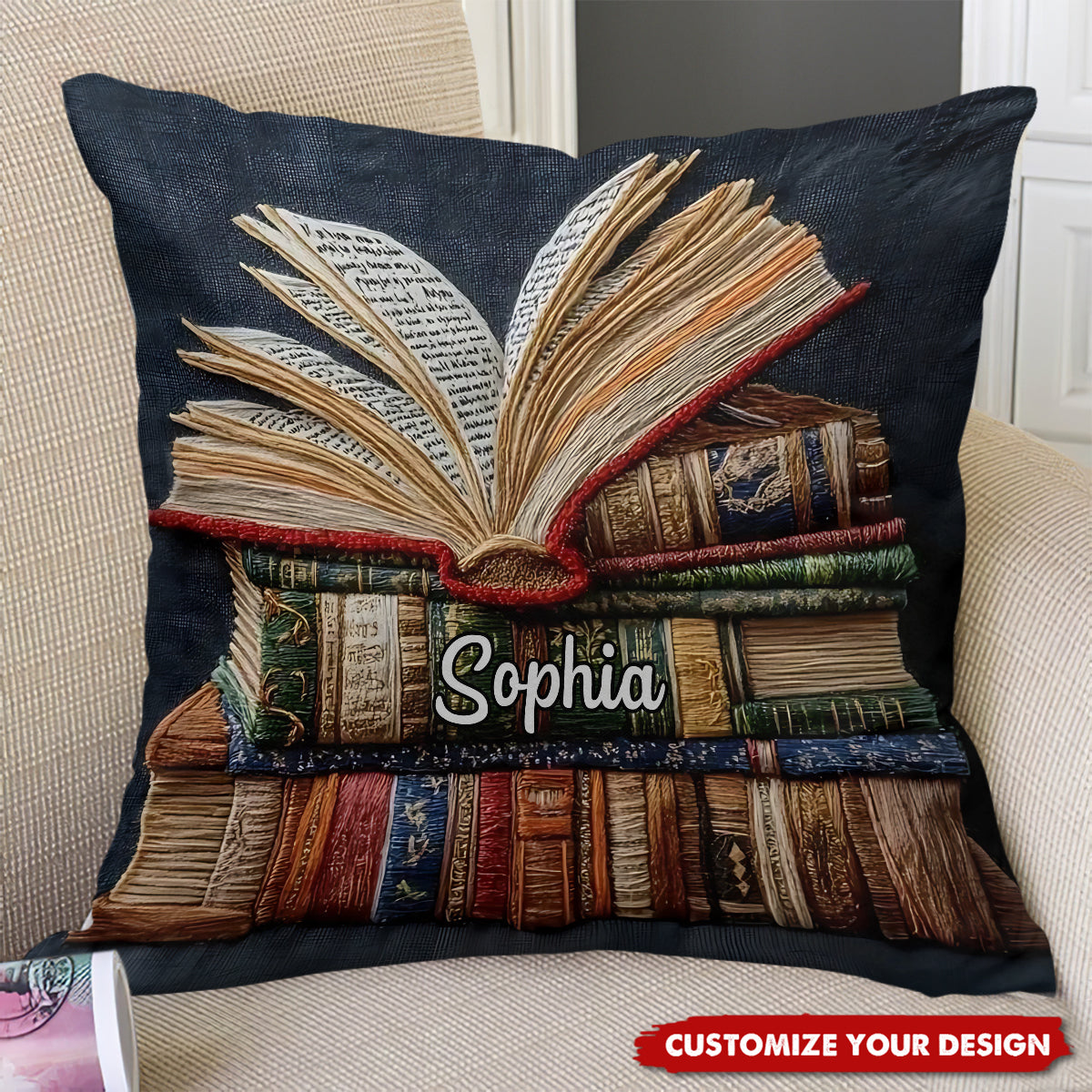Love Books - Personalized Book Throw Pillow