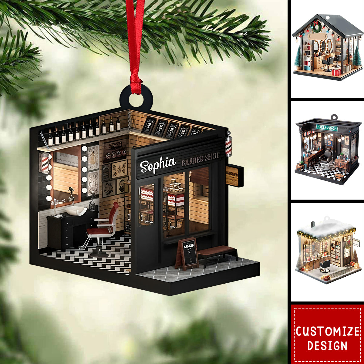 2024 New Release Personalized Barber Shop/Nail Salon Christmas Ornaments - Gift For Barber