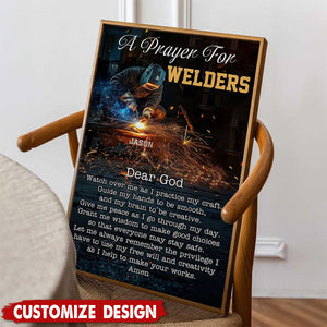 A Prayer For Welders - Personalized Welding Poster - Gift For Welder