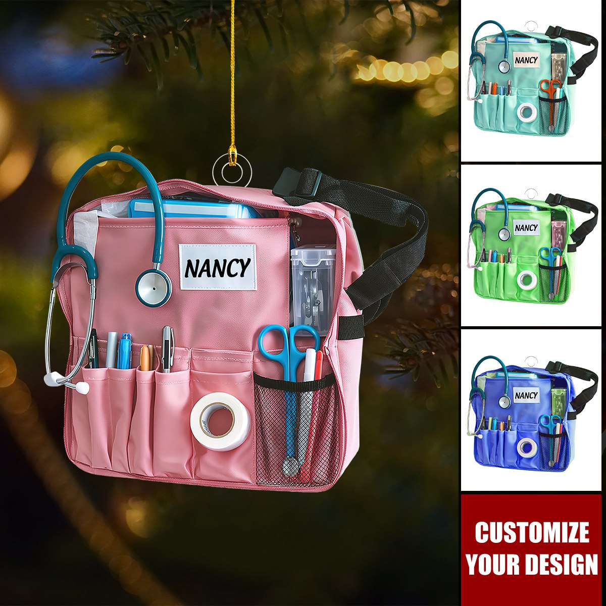 Personalized Nurse Christmas Ornament, Custom Gift for Nurse