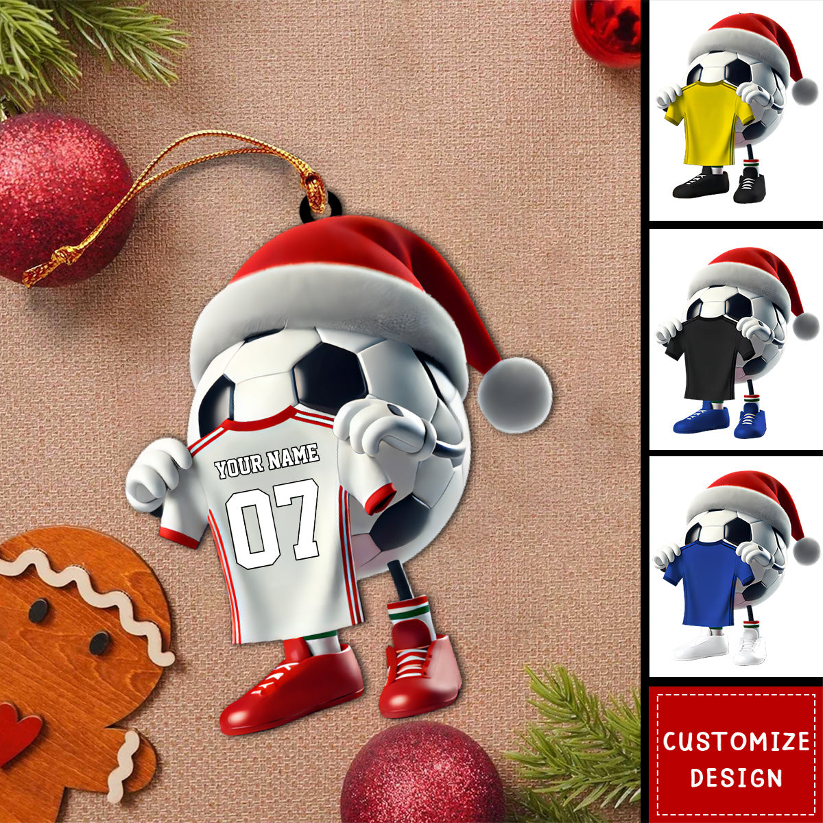 Personalized Soccer Christmas Ornament Gift For Soccer Lovers-2024 New Release