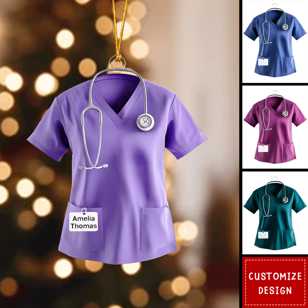 Personalized Scrub Acrylic Christmas Ornament-2024 New Release