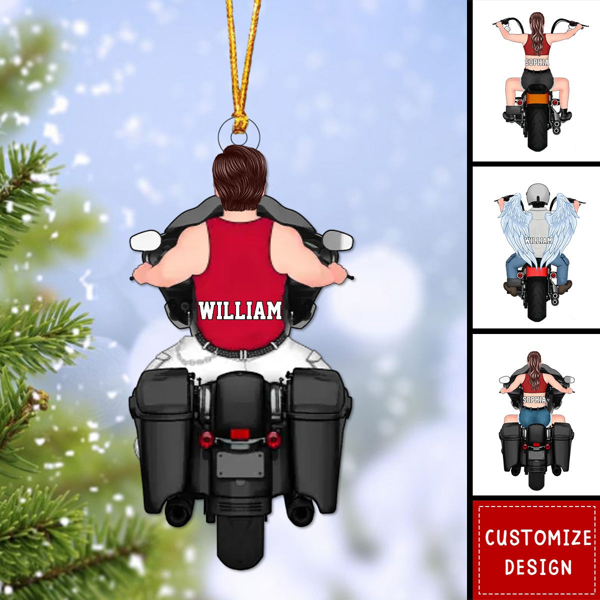 Personalized Memorial Biker AcrylicChristmas Ornament - 2024 New Release
