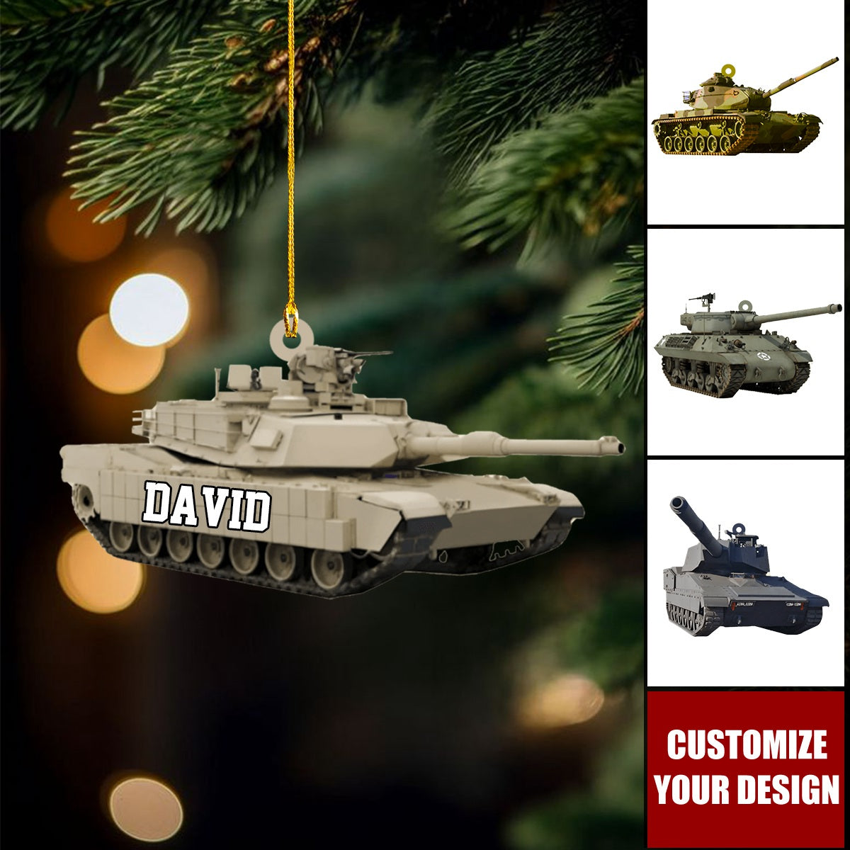 Personalized Tank Car Custom Name Shaped Ornament