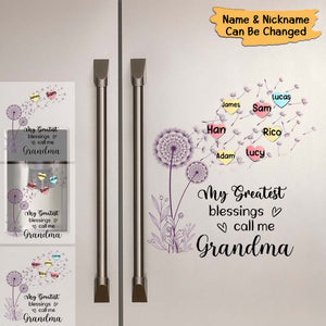 My Greatest Blessings call me Grandma,Mommy, Nana, Auntie Dandelions Personalized Decal/Sticker
