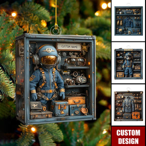 Personalized Pilot Aviation Locker Acrylic Ornament - Gift For Airline Crew Or Aviation Lover