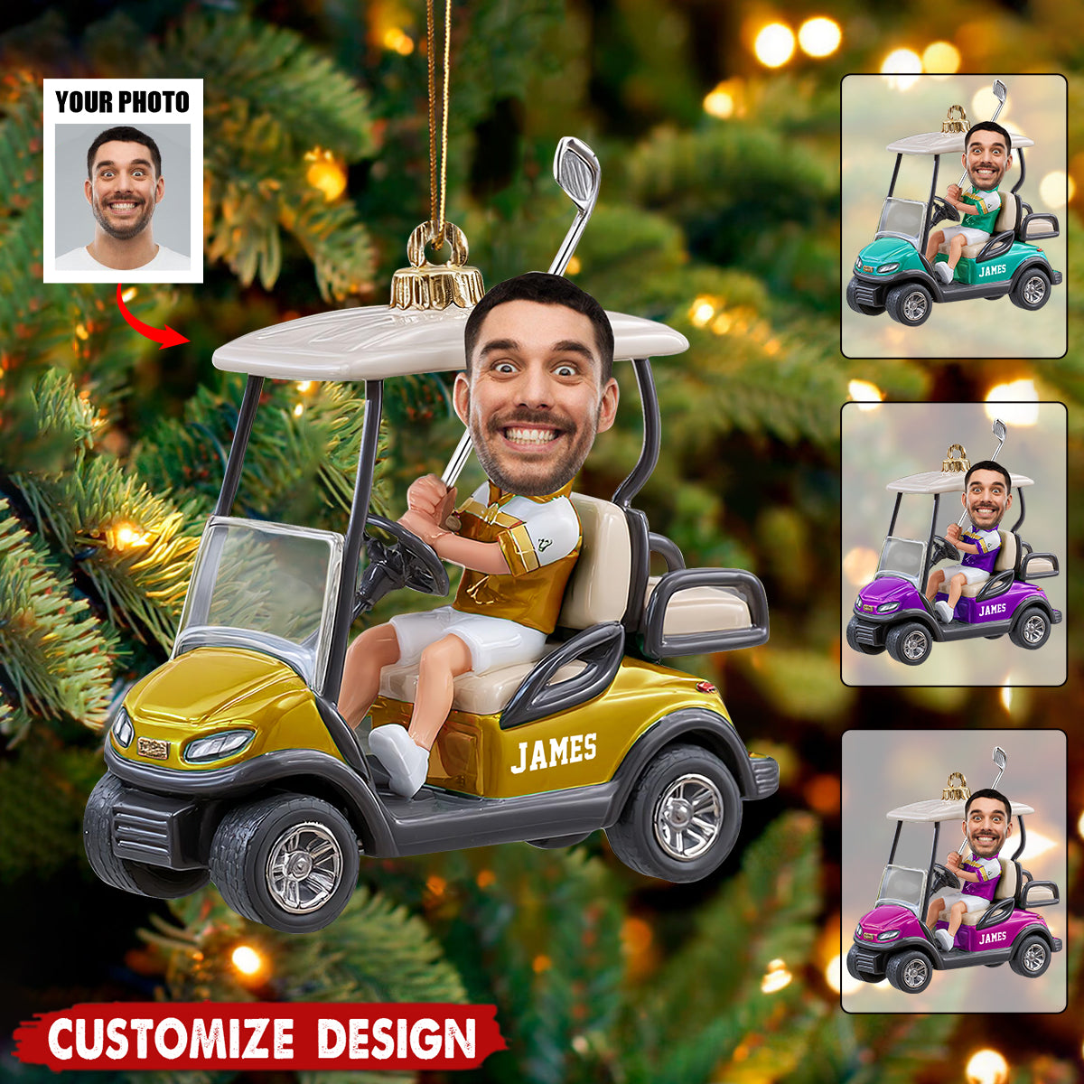 Personalized Golf Acrylic Ornament - Gift for Golf Lovers