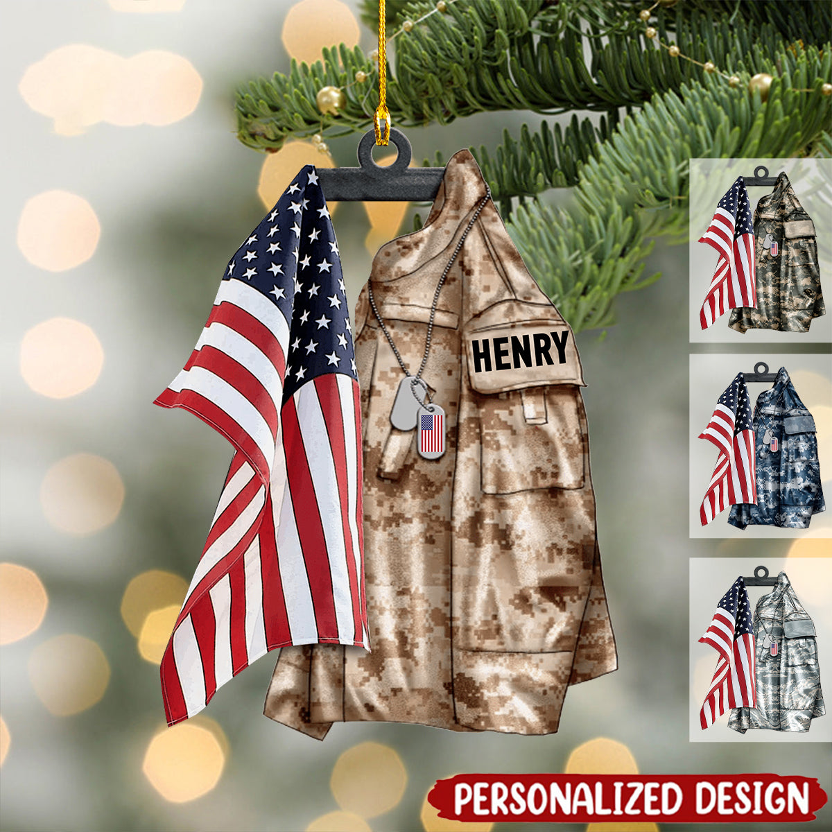 U.S Airforce/Navy/Army Hanging Ornament Christmas-Personalized Acrylic Ornament