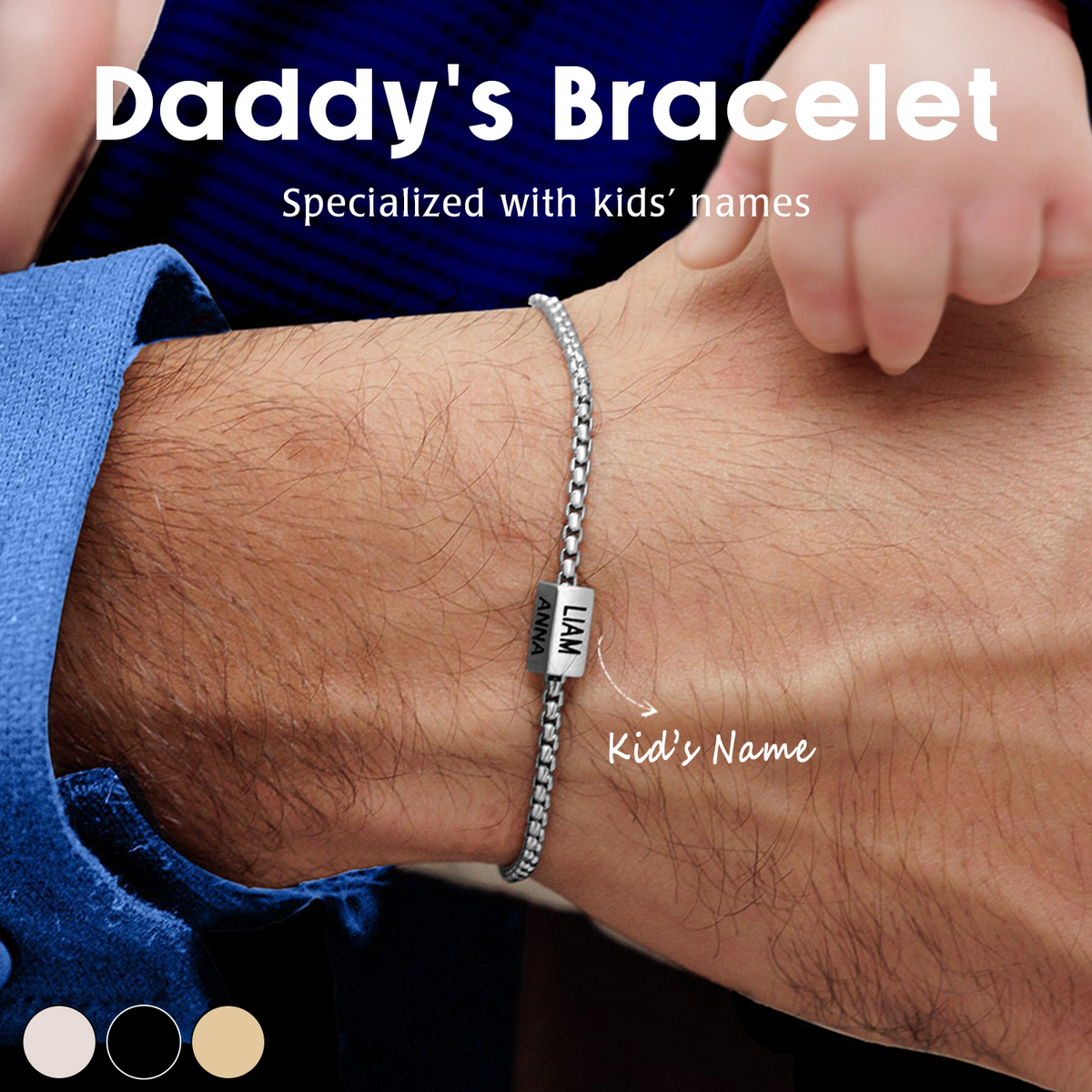 Personalized Engraved Bar Daddy Bracelet-Gift For Dad