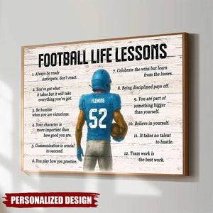 Personalized Football Life Lessons Poster-Gift For Son Teen Boy