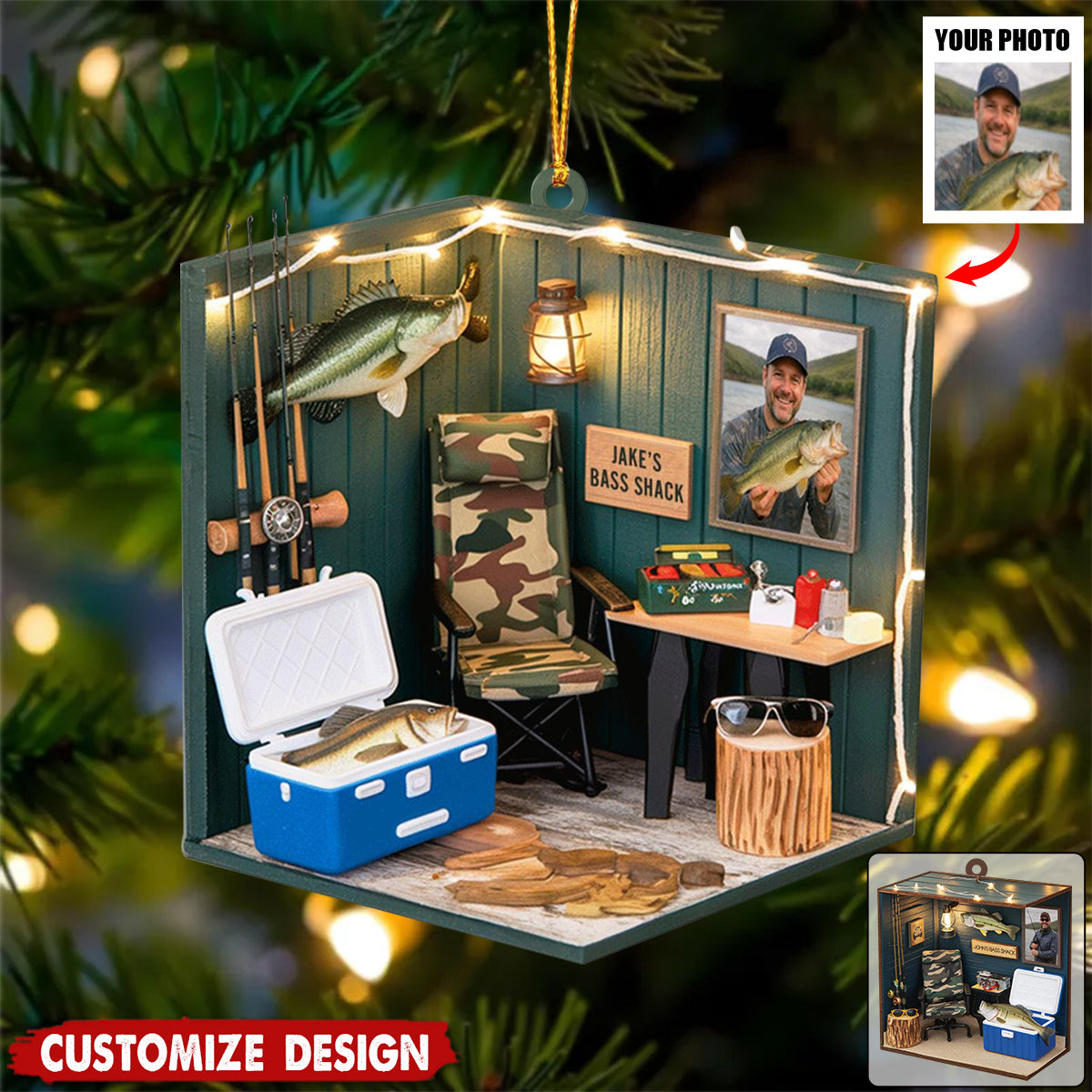 Personalized Fishing Shack Christmas Ornament - Gift For Fishing Lovers