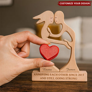 Couple Funny Puzzle Gift For Her Gift For Him - Personalized Wooden Family Puzzle