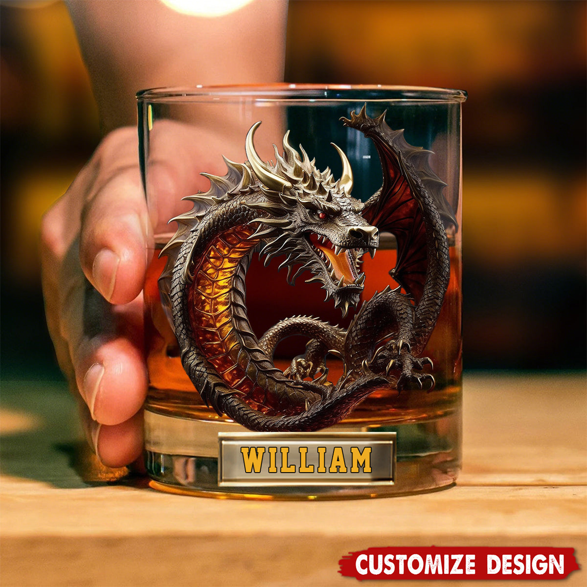 Personalized Dragon Whiskey Glass - GIft For Dragon Lovers