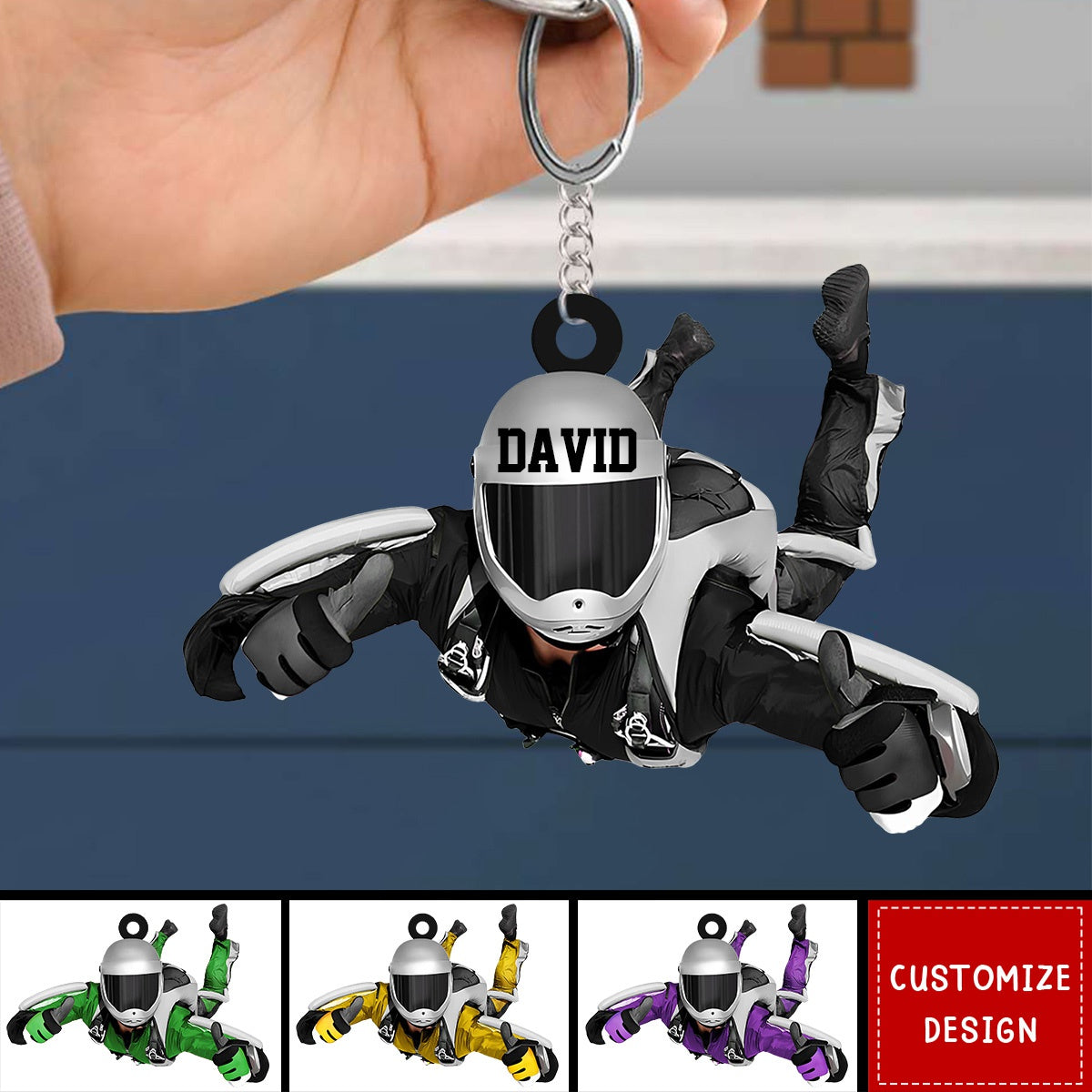 Personalized Skydiving Keychain, Gift For Skydiving Lovers - 2024 New Release