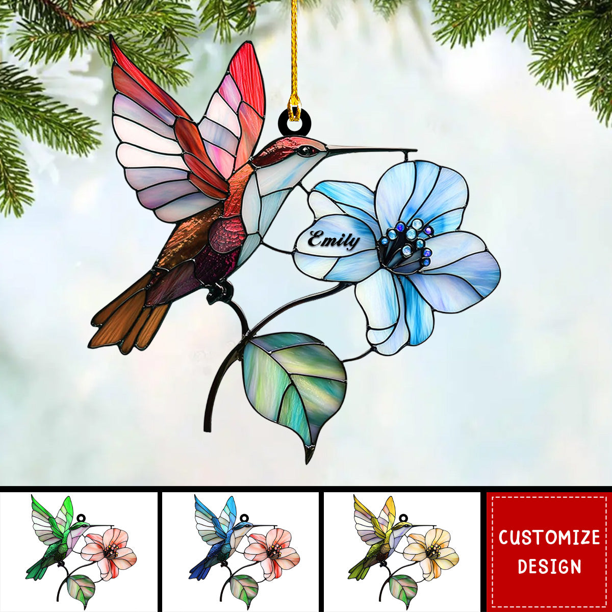 Personalized Hummingbird Christmas Ornament Gift for Bird Lovers - 2024 New Release