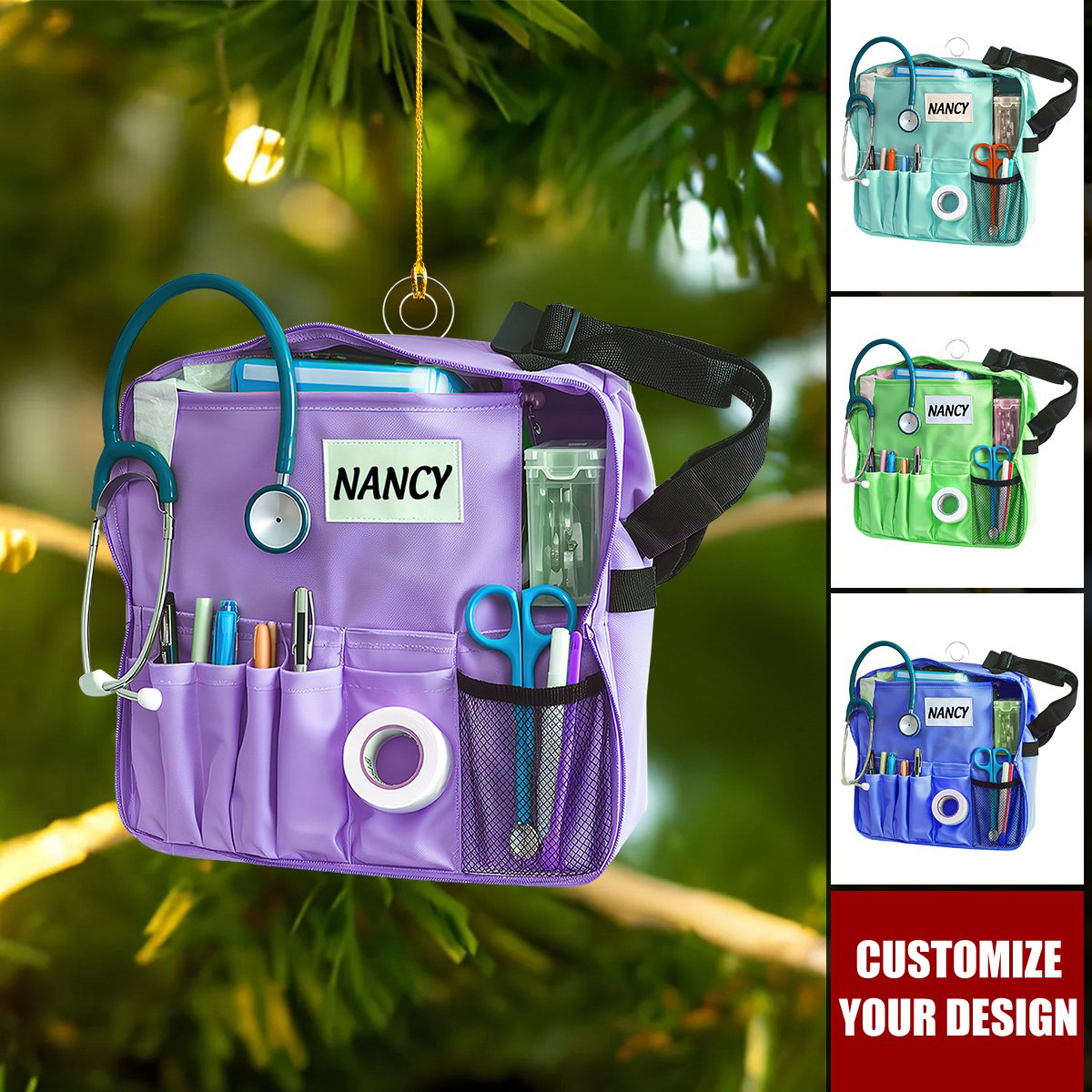 Personalized Nurse Christmas Ornament, Custom Gift for Nurse