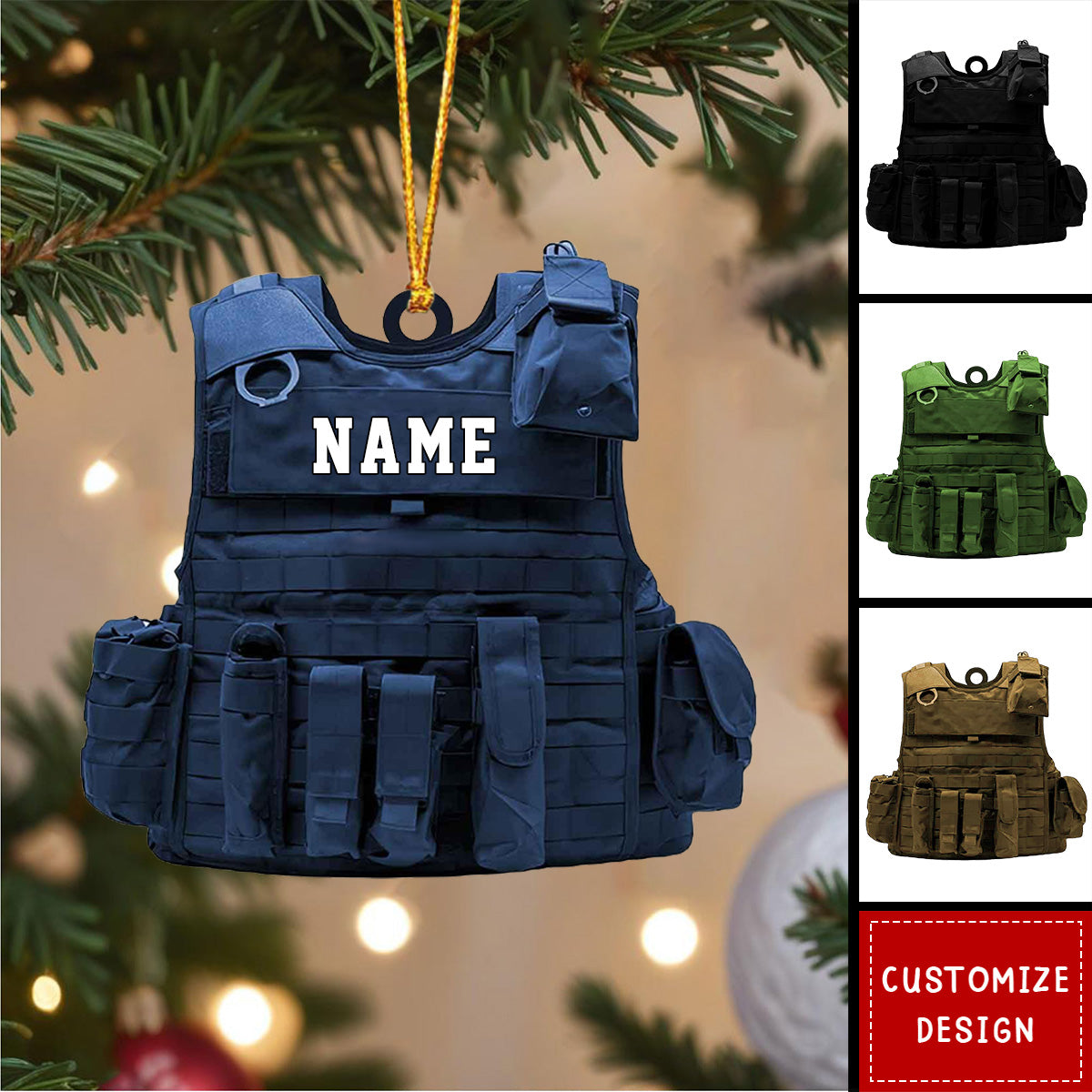 Personalized Bulletproof Police Vest Christmas Ornament-Gift for Police-2024 New Release