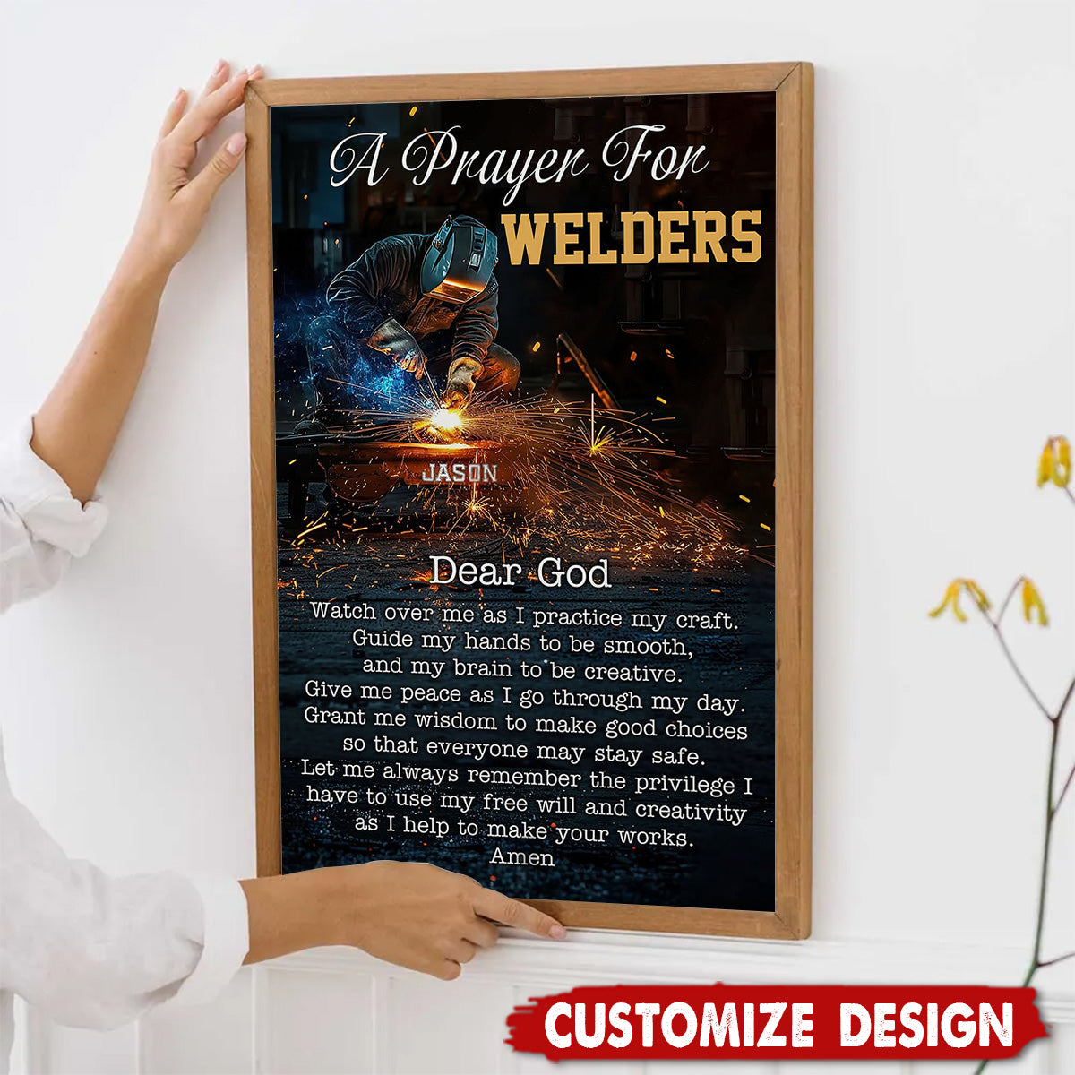 A Prayer For Welders - Personalized Welding Poster - Gift For Welder