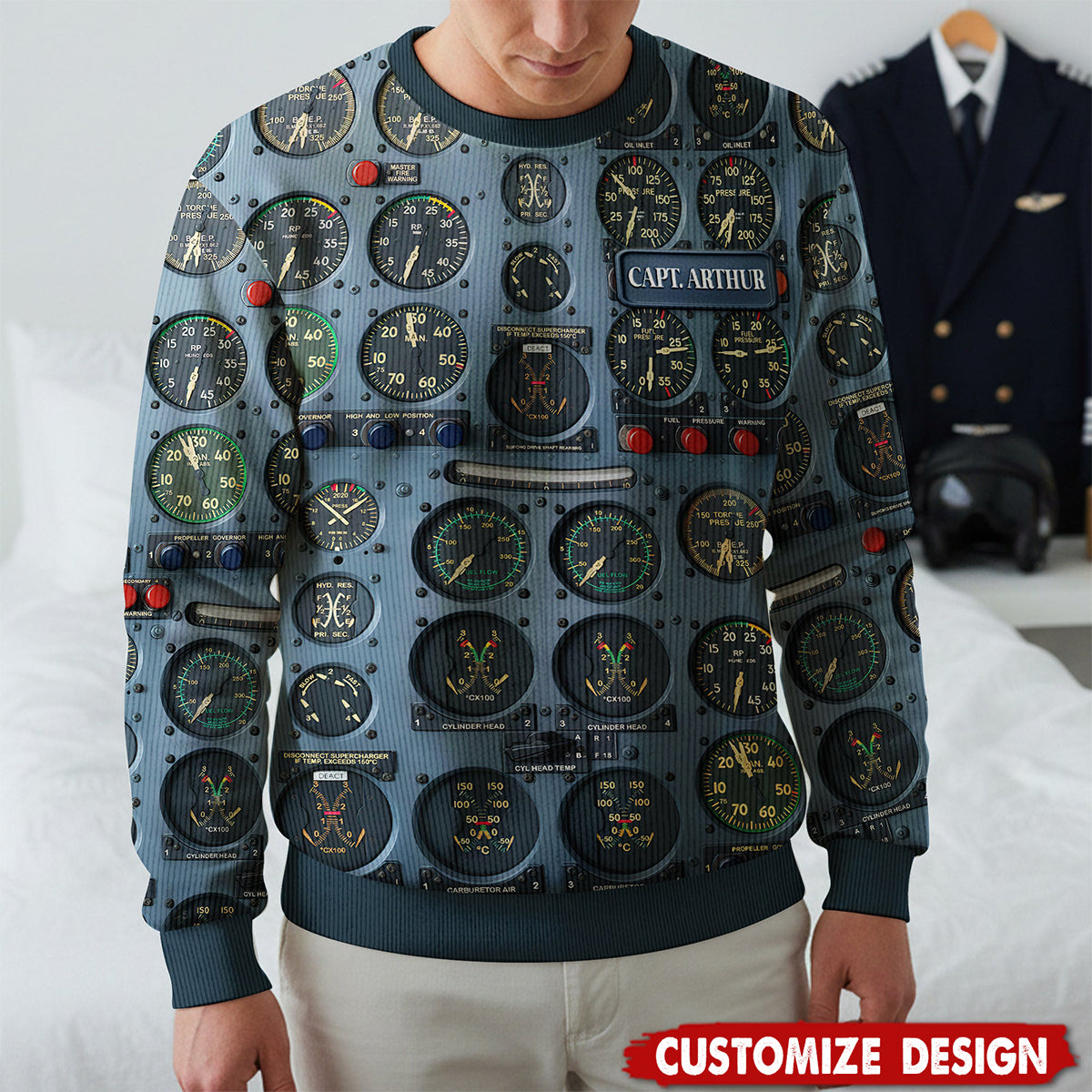 Pilot Control Panel Ugly Sweater - Personalized Christmas Gifts For Pilot