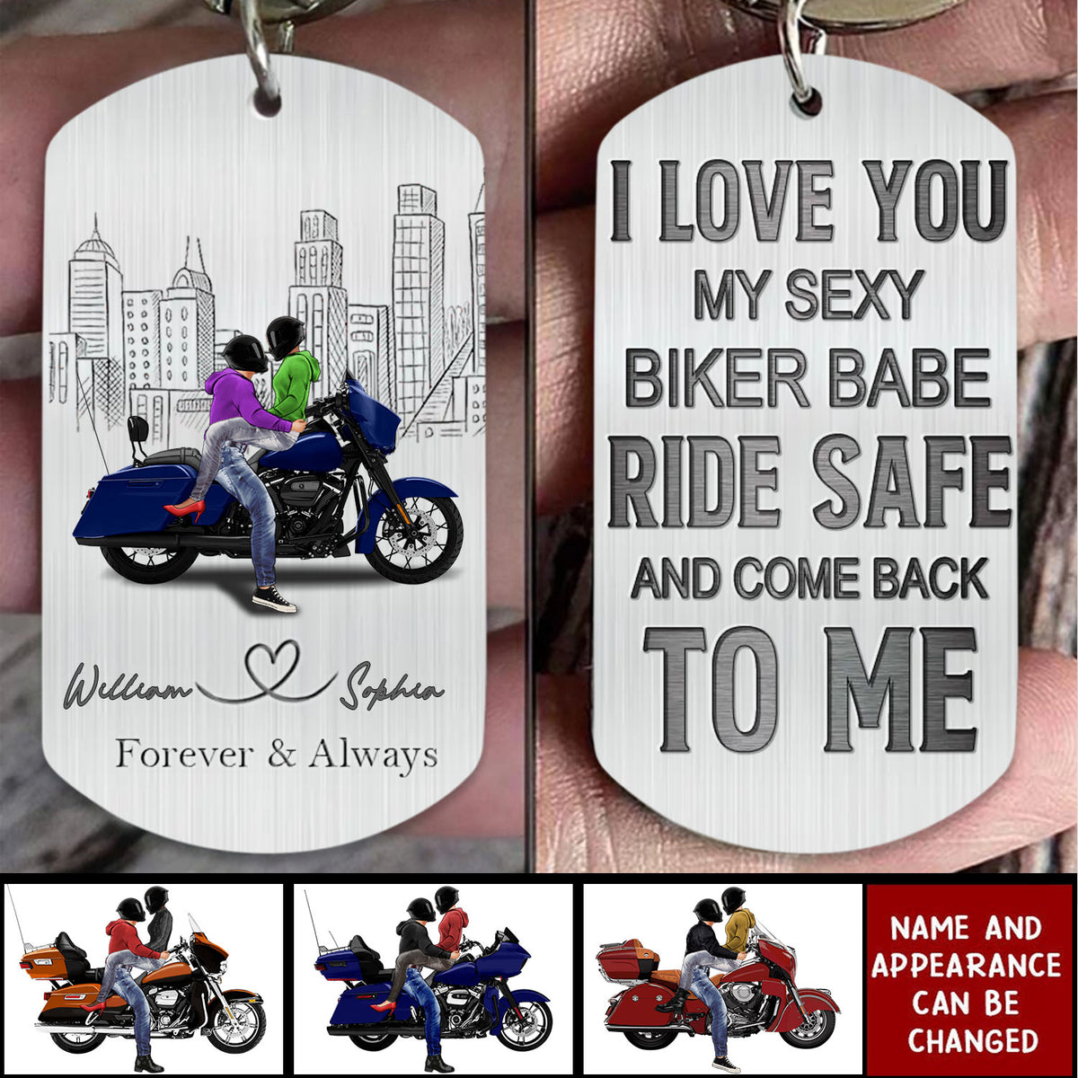 Ride Safe Handsome-Personalized Gifts For Riding Couple Stainless Steel Keychain
