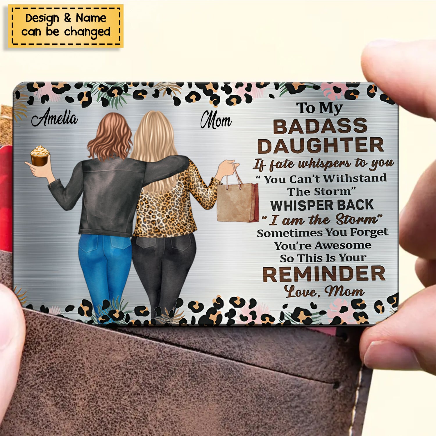 To My Daughter - Personalized Stainless Wallet Card