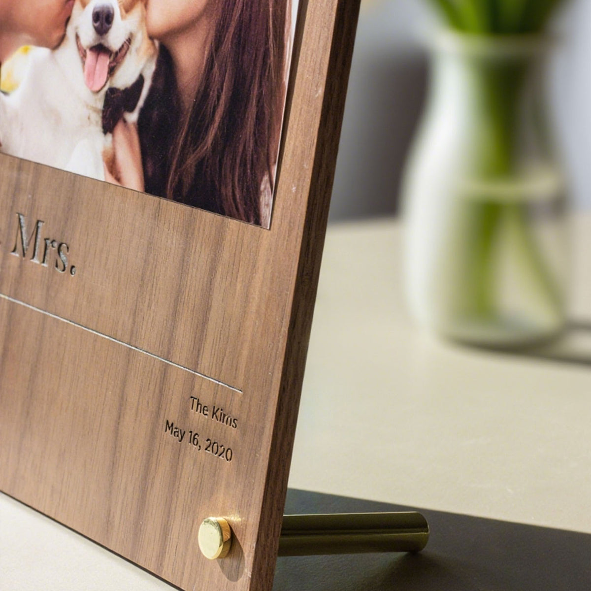Classic Personalized Wood Picture Frame, Anniversary Gift