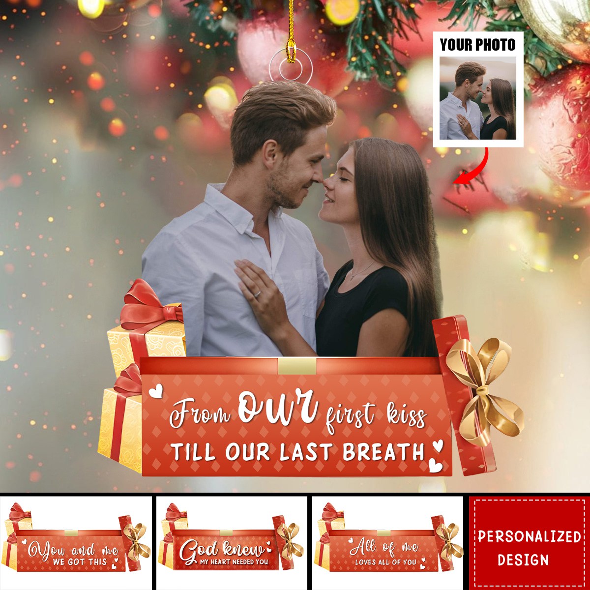 2024 New Release God Knew My Heart Needed You-Personalized Ornament-Christmas, Anniversary Gift For Couple, Wedding Couple