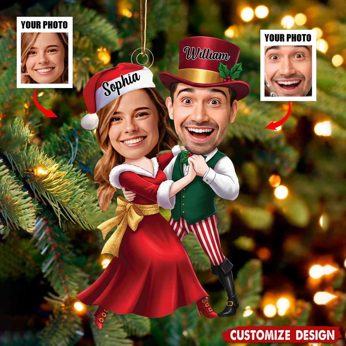 Personalized Dancing Ornament - Gift For Couple