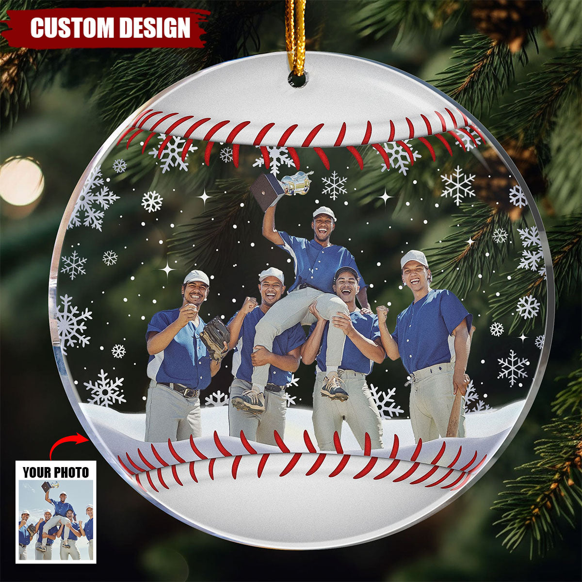 Baseball Team Christmas Ornament Gift For Baseball Lovers - Personalized Acrylic Photo Ornament