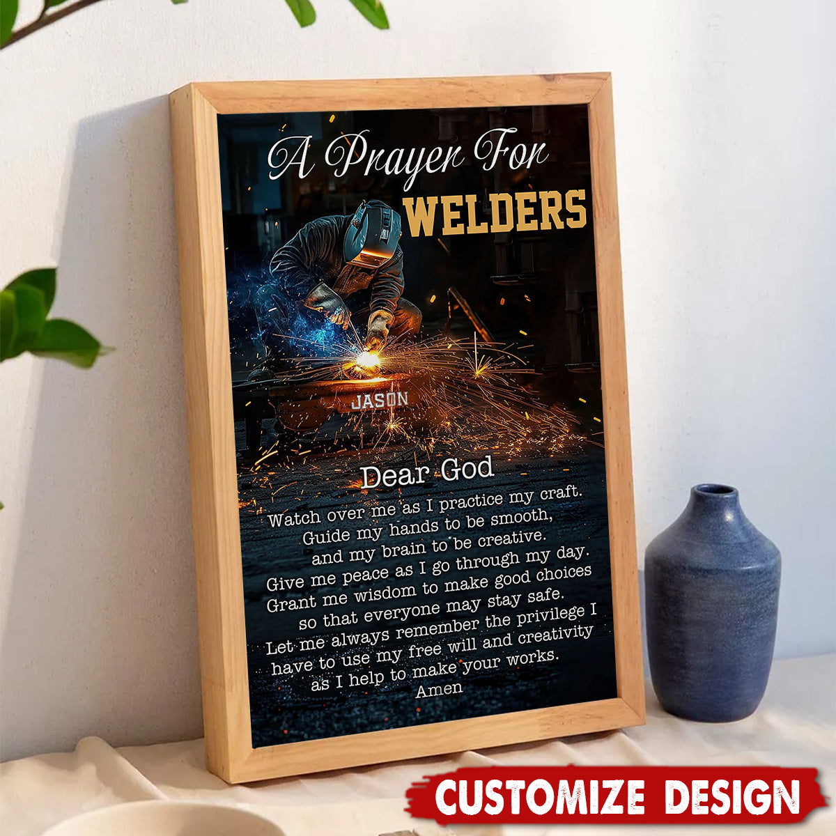 A Prayer For Welders - Personalized Welding Poster - Gift For Welder