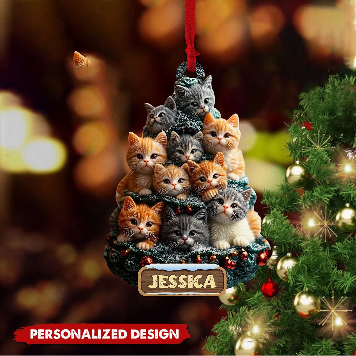 Personalized Cat Ornament-Gift For Cat Mom, Cat Lover-2024 New Release