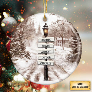 2024 New Release - Vintage Christmas Signpost Family Personalized Ceramic Ornament