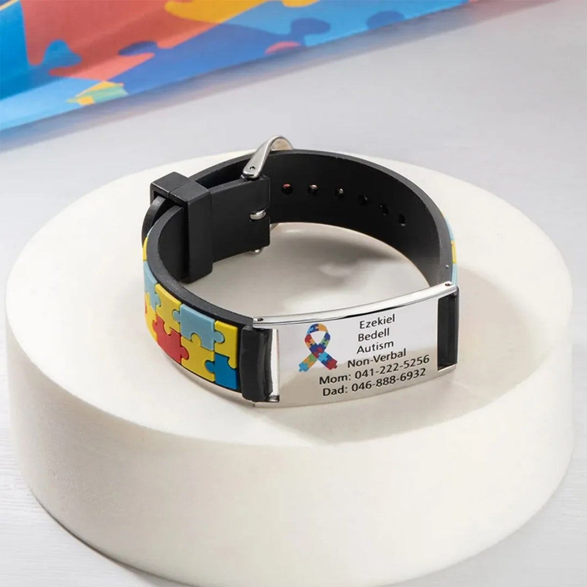 Autism Awareness-Customized info wristbands for autistic children